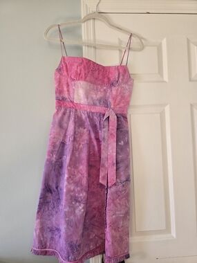 Tracy Feith Pink & Purple Tie-Dye Sundress with Waist Tie